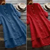 Women voor blouses shirt bovenaan ademende een enkele borsten High-low High-Low Summer Solid Color Mid-Length Thin Women Sun Bescherming