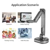 2-in-1 USB Document Camera Book Scanner Webcam w/ Auto Focus 8 Mega-pixel HD A3 Scanning LED Light Scanner for Live Teachers 240416