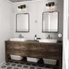 6 Nowoczesne oświetlenie próżności łazienki przemysłowe matowe czarne oświetlenie łazienkowe z przezroczystym szkłem - idealne do łazienek, salonów, luster i korytarzy
