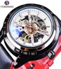 Forsiner Watch Bracelet Set combinaison moto transparente transparente authentique Black Black Skeleton Male Malles Automatiques Clock2373091