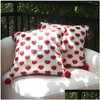 Cuscino/cuscino decorativo rosso Tre-Nsional Love Heart ER Grovidery Modello 45x45 cm Cuschio decorativo per divano Housse de Coussi Dhoeb