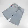 Męskie dżinsy Y2K Big Boys Haftowe spodnie kieszonkowe Vintage Cartoon Graphic Street Clothing Denim Shorts Jorts Harajuku Koszykówka Koszykówka Męskie JeanSl2404L2403