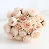 Wedding Flowers Bridal Bridesmaid Bouquet White Red Silk Roses Artificial Bride Boutonniere Mariage Accessories