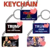 Trump 2024 Stainless Steel Keychain Take America Back Flag Pendant Jewelry For Men Women Trend Gift 0430