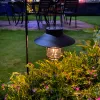 Decorações retro lanterna solar ao ar livre pendurar solar lâmpada solar vintage com lâmpada branca quente para pátio de jardim pátio