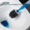 Borstels sztao siliconen toiletborstel wandmontage reinigingsgereedschap bijvullen vloeistof geen dode hoeken toiletborstel thuis badkamer accessoires set