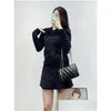 Basic Casual Dresses Maje Women Jacquard Knit Short Coat Long Sleeve Loose Blouse Top Drop Delivery Apparel Womens Clothing Dhrgf