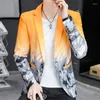 Costumes pour hommes Gradient Color costume veste printemps Busined Busined Slim Formelle Using Social Party Tuxedo