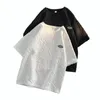 Męskie letnie waflowe garnitur sportowy swobodny luźne koszulka z krótkim rękawem ubrania uliczne Suiko Ubrania rodzinne odzież Koreańska moda przystojna dwuczęściowa set 240424