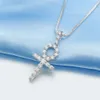 Real U Hip Hop Jewelry Iced Out VVS Moissanite Diamond Cross Pendant Necklace For Men 925 Sterling Silver Moissanite Halsband