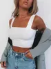 Damestanks Camis vierkante halslijn mouwloze zomer crop top witte dames zwart casual basu t-shirt schouder cami sexy backless vest topl24029