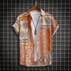 Camicie hawaiane da uomo per uomo manica corta stampato 3d camicia da spiaggia arancione arancione retrò camicie aloha camicie estive 240428
