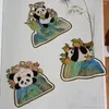Variety Panda Patroon geschoeide metalen bladwijzers met kwastige hanger Fan-vormige Bookmark Student Gift School Stationery