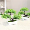 Dekorative Blumen Mini Künstliche Kiefernpflanzen Bonsai gefälschte Baum Ornamente Plastiklandschaft Simulation für home Desktop Decors Geschenk