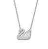 Vrouw mode 14K gouden zwaan hanglank ketting kloppen hart diamant designer ketting