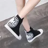 Fitnessschuhe 2024 Keil High Heels Dicke Soled Top Ladies Casual Women Plattform Leinwand versteckte Fersenstiefel Zapatos Mujer