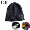 Beanies Bonnet CP Officiell webbplats 1: 1 Högkvalitativ stickad hatt extra fin merinoullglasögon Beanie