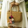 Keychains Autumn and Winter Woman Creative Fur Ball Keychain Retro Ethnic Style Cotton Tassel Bag Pendant Hand-Woven Colorful Key 2552