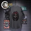 T-shirt maschile y2k europeo e americano New Hole Print Street Hip Hop Personality Trend sciolta Punk Skull Shirtl2403