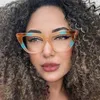 Sonnenbrille Ins Cat Eye Kombination Farbe Antiblau -Licht Brille Rahmen Mode Frauen Retro flacher Spiegel Personalisiertes Rezept