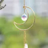 Tuindecoraties maan zonnecatcher auto kristal hanger hangend prisma clear quartz reiki genezing kristal zon catcher ornament huis en tuindecoratie