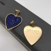 2022 Fan Jiaou Love Blue Diamond örhängen mässingsmaterial örhängen kvinnlig 925 silvernålar