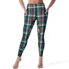 Frauen Leggings Retro Plaid drucken rote und grüne Fitness Yogahosen hohe Taille lustige Leggins Stretchdruck gedrucktes Sport Legging Geschenk