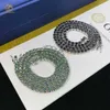 Cadeia de tênis de preços de fábrica de luxo 3mm 4mm preto azul esverdeado moissanite Jóias de colar de diamante