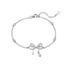 Chaîne Sweet Silver Color Bow Bracelets réglables pour les femmes Bijoux de fête de la fête de la mode Bijoux pour femmes