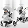 Strollers# Baby Stroller 2-in-1 kan worden gebruikt om te zitten en liggen.De heeft een hoog landschap tweerichtingsschok-absorberend vierwiel Q240429