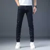 End High Brand Brand Brand Original Color Jeans For Mens Spring Coréen Version Slim Fit Small Foot Elastic 2023 Busin Casual Pantal