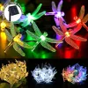 Decorazioni 1pc 5m20les Dragonfly Solar String Lights Outdoor Waterproof 8 Modies Dragonfly Fairy Lights for Home Patio Garden Decorazioni per matrimoni