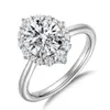 Pierścienie zespołowe Dezo 2ct mosonite damskie pierścionek zaręczynowy okrągłe cięcie VVS1 D Color 925 Sterlsilver Halo Style Wedding Prezent J240429