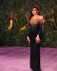 Black Sexy Vintage Off Shoulder Long Sleeves Evening Dresses Beading Sequined Mermaid Prom Gowns 2024 Newest