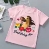 T-shirts 2024 Hot Spirit Mustang T-shirt Girl Girl T-shirt Vêtements Anime Cartoon Childrens Vêtements Childrens drôles Vêtements Pink Shirt T-shirt TOPL2404