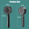 Set 8 Modes HighPressure Shower Head Fall Resistance Black Handheld Showerhead Water Saving Bathroom Shower Accessories