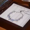 Kette Luxus glänzender silberfarbener Farbe Verstellbares Kristall Zirkonarmband für Frauen Neue Mode Platin -Schicht -Armband Juwely Geschenk