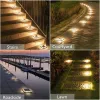 Décorations 12 LEDS SOLAR DEST LATTER LE plus grand panneau solaire Panneau solaire extérieur Solor Power Step Light Lampe étanche AUTO AUTO AUTO / OFF DÉCoration du jardin