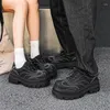 Повседневная обувь Bkqu Brand Trend Platform Sneakers для мужчин Mesh Sport Rungy Cunky Punk Basketball Street Style