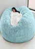 Couvre-chaise D72x35in Giant Fur Bean Sac Cover Big Round Soft Fluffy Faux Beanbag Sofa Lyza Bed Living Room Furniture Drop3273995