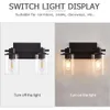 6 Modern Bathroom Vanity Lights Industrial Matte Black Bathroom Lighting with Transparent Glass - Ideal for Bathrooms, Living Rooms, Mirrors, and Corridors