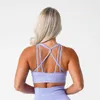 Tenue de yoga nvg galaxie côtelée de soutien-gorge sans couture femmes sports de soutien-gorge beurre de gym doux