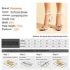 2023 Summer High Heels Sexy Women Transparent Sandals 11CM Bling Wedding Party Shoes Diamond One Word Band Pumps 240424