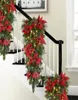 Dekoracyjne kwiaty wieńce świąteczne wieniec LED Garlands dekoracja bezprzewodowa schodami Prelit oświetlenie Navidad Xmas Decor Adornos 2052734