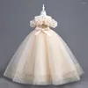 Girl Dresses 2024 Selling Kids Ball Gown Designs Ankle Length Flower For 4 To 15 Year Teenagers Girls Birthday Party Dress
