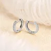 Boucles d'oreilles D Color Moisanite Diamond Hoop pour femmes 2024 Bijoux tendance 925 Silver 18K blanc Gold plaqué long