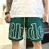 المصمم Rhude Blants Blants Rhude Short Men Summer Fashion Pants Bule Red Popular S M L XL مرنة الخصر المريح بنطلون أرجواني مريح رجالي فضفاضة