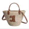 Designer zomer dames mode geweven groentemandtas tas boog de strand stro bucket tas luxe mode handtas schouder