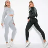 Kvinnors träningsdräkter vnazvnasi sömlös fitness kostym tvättuppsättning push up tights sport outfit för kvinna gym träning kläder sportkläder outfit 2 st y240426