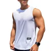 Camiseta de camiseta top elegante de verão fitness fitness masculino rápido secagem sem mangas cor sólida cor tina confortável 240425